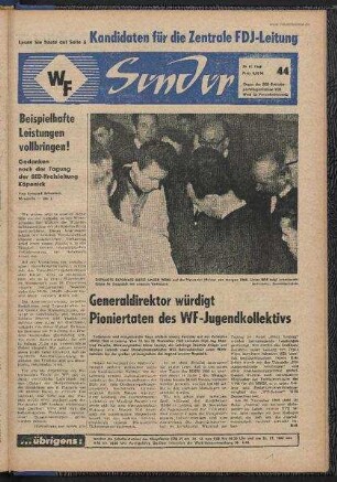 Betriebszeitung 'WF-Sender', Nr.44/1968 (29. November 1968)