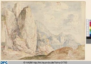 Gebirgstal mit Festung