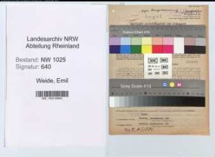 Entnazifizierung Emil Weide , geb. 10.04.1903 (Justizangestellter)