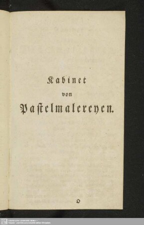 Kabinet von Pastelmalereyen