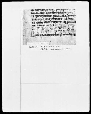 Martyrologium und Regula — Martyrologium — Initiale R (ome), Folio 19verso