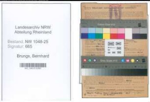 Entnazifizierung Bernhard Brungs , geb. 18.05.1903 (Kaufmann)