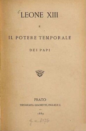 Leone XIII e il potere temporale dei papi