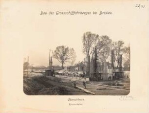 Großschiffahrtsweg, Breslau Oberschleuse: Rammarbeiten