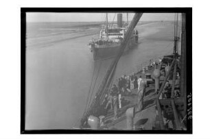 Suez-Kanal : "Ägypten. Suez-Kanal. Dampfschiff ""Sindoro"" vom Schiff aus fotografiert, 1908 "