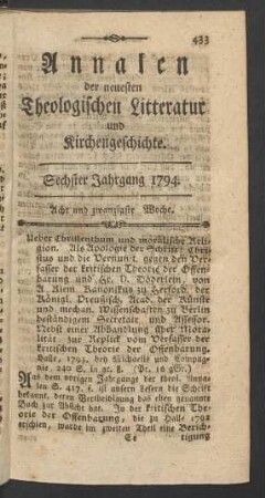 Acht und zwanzigste Woche