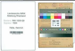 Entnazifizierung Heinrich Heite , geb. 16.12.1903 (Dachdecker)