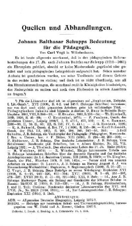 Johann Balthasar Schupps Bedeutung für die Pädagogik