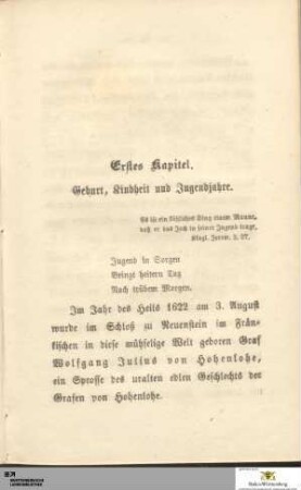 Geburt, Kindheit und Jugendjahre