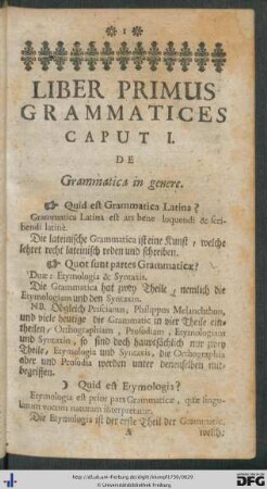 Liber Primus Grammatices.