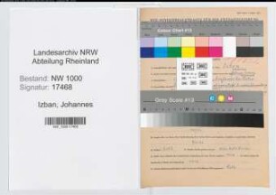 Entnazifizierung Johannes Izban, geb. 18.05.1897 (Regierungsinspektor)