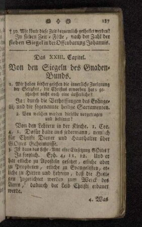 Das XXIII Capitel. Von den Siegeln des Gnaden-Bunds.
