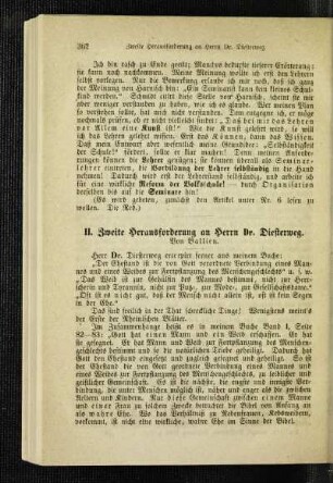 Zweite Herausforderung an Herrn Dr. Diesterweg