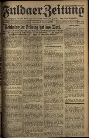 Ausgabe vom Samstag, den 06. Dezember 1930.
