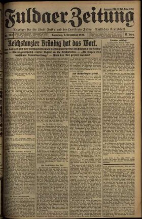 Ausgabe vom Samstag, den 06. Dezember 1930.