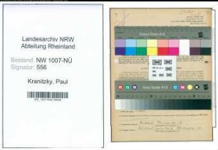 Entnazifizierung Paul Kranitzky , geb. 14.05.1905 (Vertreter)