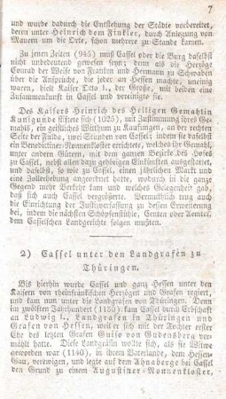 2) Cassel unter den Landgrafen zu Thüringen.