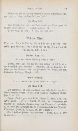 Achter Titel. Von der Anwünschung eines Kindes und der freiwilligen Pflege eines Minderjährigen aus wohlthätigen Absichten