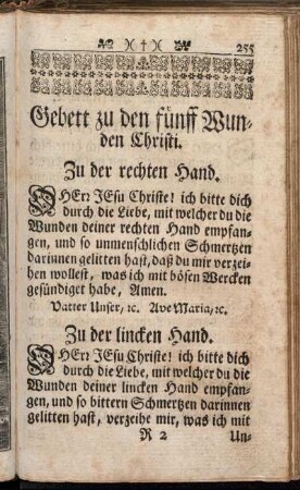 Gebett zu den Wunden Christi.