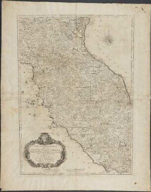 Carta Geografica Dello Stato Della Chiesa Granducato Di Toscana E De' Stati Adjacenti