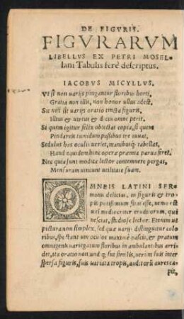 Figurarum Libellus Ex Petri Mosellani Tabulis fere descriptus.