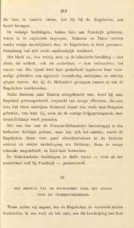 IV. Het bestuur van de Engelschen over het eiland Java en onderhoorigheden