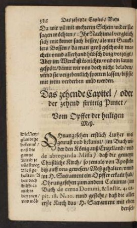 Das zehende Capitel ... Vom Opffer der heiligen Meß.