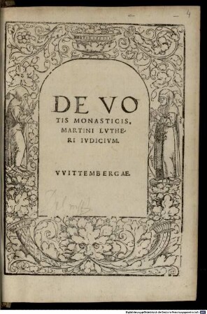 De Votis Monasticis, Martini Lvtheri Ivdicivm