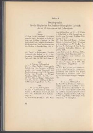 4. Druckspenden für die Mitglieder des Berliner Bibliophilen-Abends