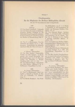 4. Druckspenden für die Mitglieder des Berliner Bibliophilen-Abends