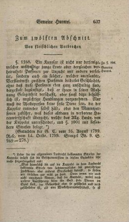 Zum zwölften Abschnitt. Von fleischlichen Verbrechen