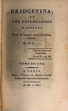 Bridgetina, ou les philosophes modernes, 2