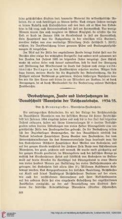 3: Beobachtungen, Funde und Untersuchungen im Bauabschnitt Mannheim der Reichsautobahn : 1934/35