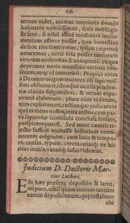 Judicium D. Doctoris Martini Lutheri.