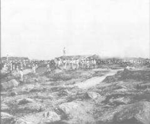 Glasdia von einer Batterie an der Küste von "Tsingtau"