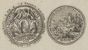 Bildnis von Evgenivs Franciscvs, Herzog von Sabavdiae und Lvdovicvs Wilhelmvs von Baden und Iohann Fürst von Marleburg