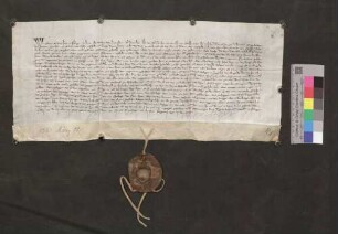 Graf Konrad von Freiburg, Kune von Berghein und der Edelknecht Heinrich Meiger Stiessen von Willer entscheiden zwischen Burkart von Üsenberg und den Brüdern Kune Hanemann, Werner und Kune von Falkenstein wegen Bickensohl, Gerichtsbarkeit der Königsleute daselbst und wegen der Fälle von freien und eingewanderten Leuten etc.