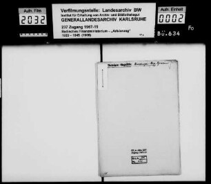 Hichberger, Max, Exportgeschäft in Pforzheim Erwerber: Walter Schwemmle in Pforzheim