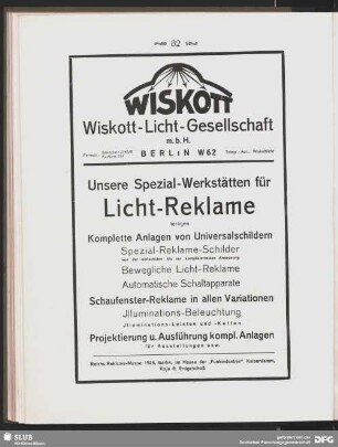 WISKOTT. Wiskott-Licht-Gesellschaft Berlin