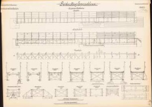 Reiherstieg-Sperrschleuse, Hamburg-Harburg: Fußgängerdrehbrücke: Ansicht, Grundriss, Schnitte