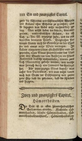 Zwey und zwanzigstes Capitel. Hämorrhoiden.