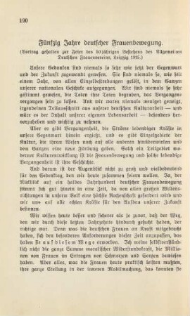 Fünfzig Jahre deutscher Frauenbewegung