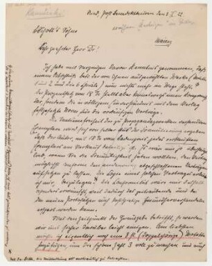 Brief an Ludwig Strecker an B. Schott's Söhne : 03.01.1922