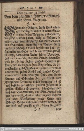 Das Fünffte Capitel. Von dem gemeinen Bürger-Gewerb und Brau-Nahrung