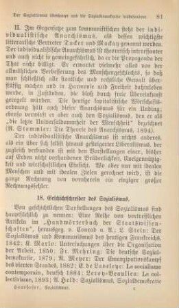 18. Geschichtschreiber des Sozialismus.