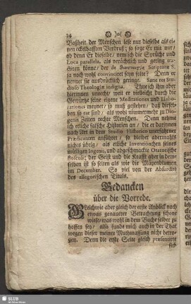 Gedancken über die Vorrede