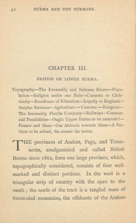Chapter III. British or Lower Burma