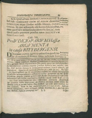 Cap. VII. Proiudicio Parium Hassiae Argumenta in causa Rittbergensi.
