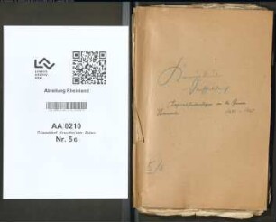 5. Rentverschreibungen zugunsten der Kanonie: Kapital Forderungen an die GEmeinde Stommeln 1672-1765, desgleichen an die Stadt Dahlen 1678, 1739-1744.