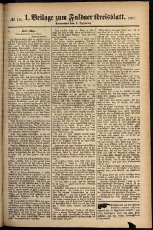 Zweite Ausgabe vom Samstag, den 07. Dezember 1901.